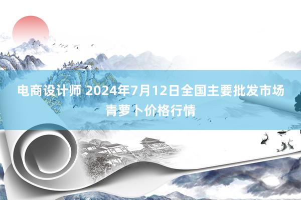 电商设计师 2024年7月12日全国主要批发市场青萝卜价格行情