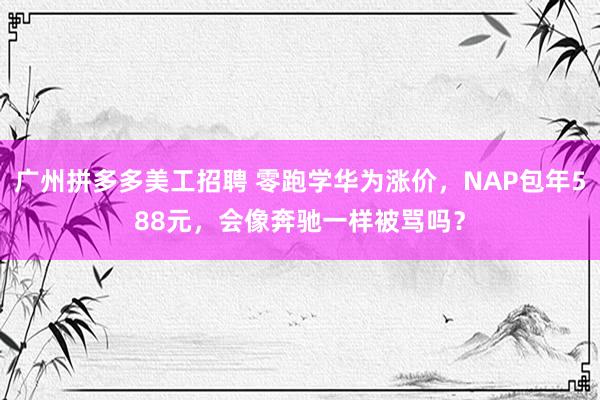 广州拼多多美工招聘 零跑学华为涨价，NAP包年588元，会像奔驰一样被骂吗？